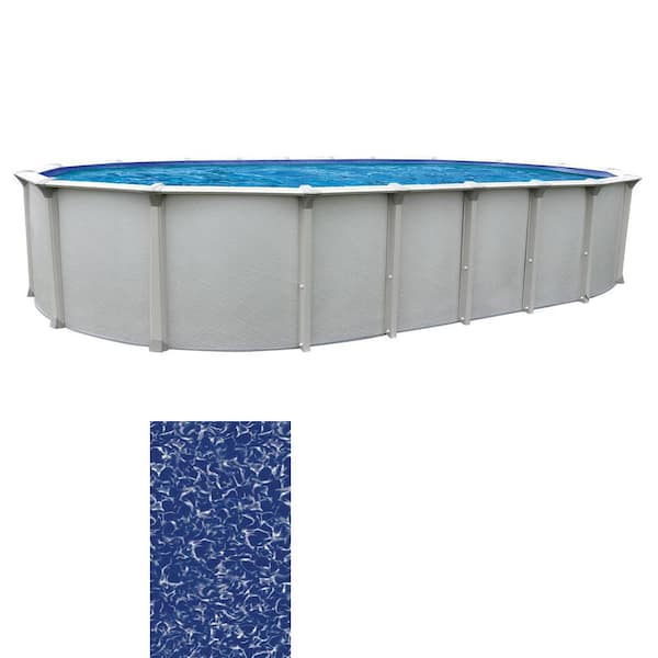 AQUARIAN Huntington 18 ft. x 33 ft. Oval 54 in. Deep Buttress Free Above Ground Hard Sided Starter Pool Package