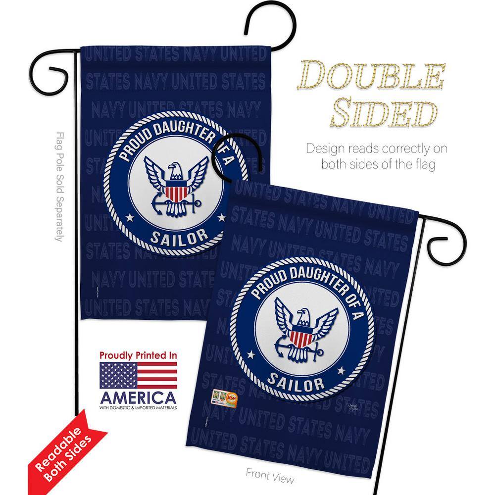 Double Sided Navy Proud Family Polyester Garden Flag