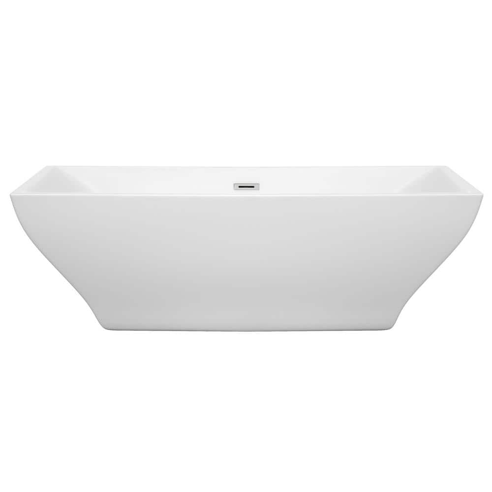 Maryam 71'' White Acrylic Freestanding Soaking Bathtub