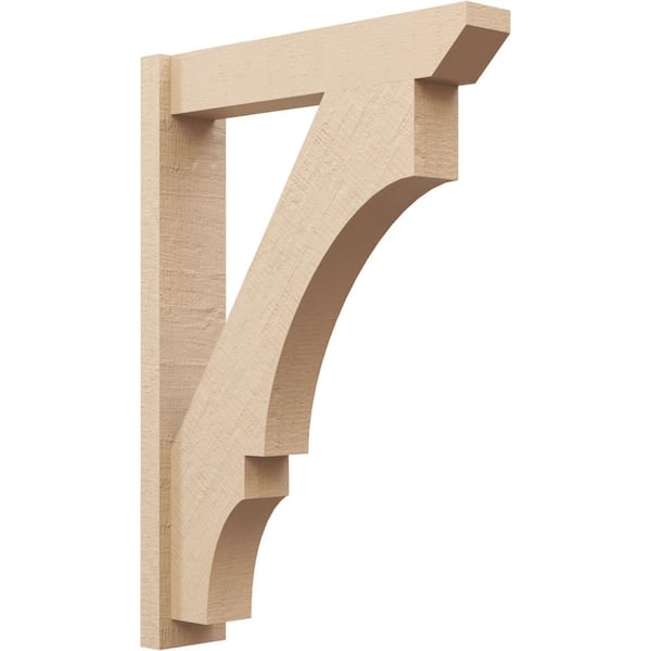 Ekena Millwork 6 in. x 40 in. x 28 in. Balboa Slat Rough Cedar Woodgrain Timberthane Polyurethane Outlooker, Primed Tan