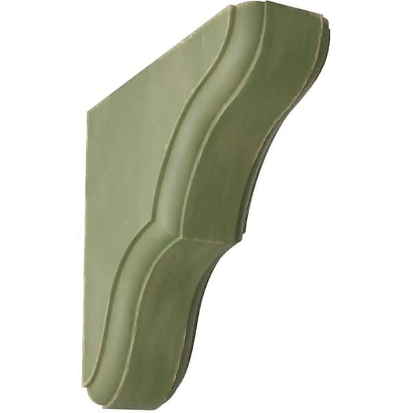 Ekena Millwork 1-3/4 in. x 5-1/2 in. x 5-1/2 in. Restoration Green Stratford Wood Vintage Decor Bracket