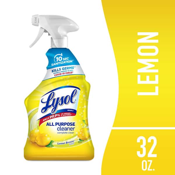 All Purpose Cleaner Spray, Disinfecting Spray, Kitchen & Bathroom Cleaner, Lemon Breeze Scent, 32 Fl oz