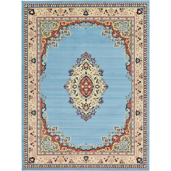 Unique Loom Reza Washington Light Blue 9' 10 x 13' 0 Area Rug