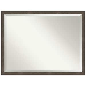 Dappled Light Bronze Narrow 42.75 in. x 32.75 in. Beveled Modern Rectangle Wood Framed Bathroom Wall Mirror in Bronze