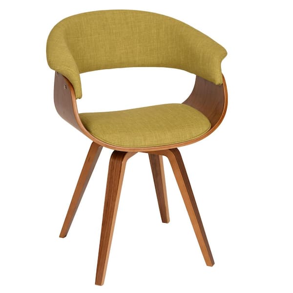 Armen Living Summer Green / Walnut Fabric Arm Chair (Set of 2