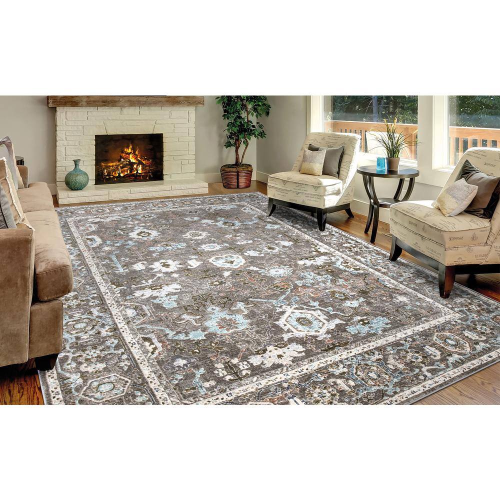 Barcelona Sultan 5' x 7' Brown Cotton Blend Distressed Area Rug