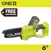 RYOBI ONE+ 18V 6 in. Cordless Battery Compact Pruning Mini Chainsaw (Tool Only) PCLCW01B
