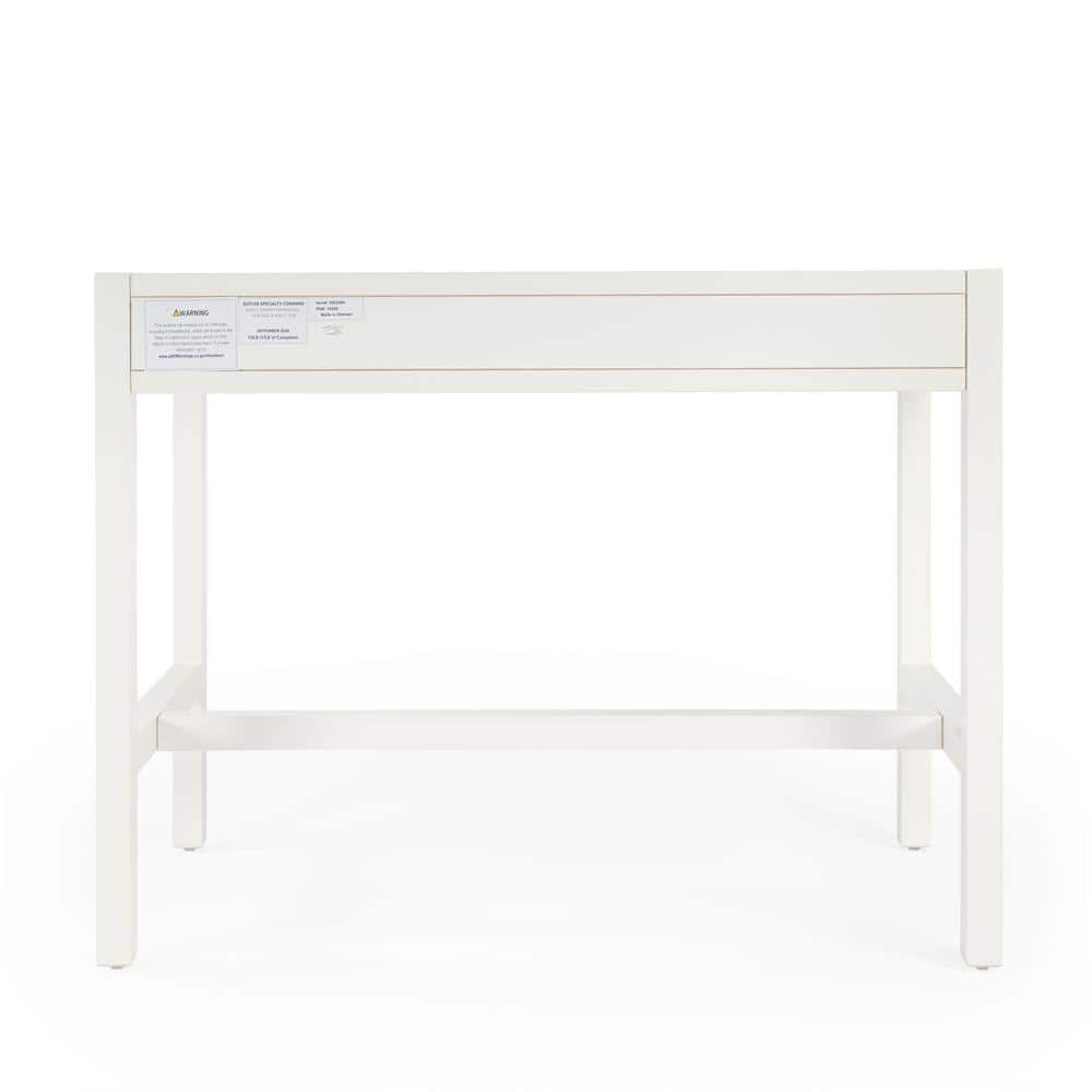 Elin Contemporary White Wood Writing Desk with Drawers