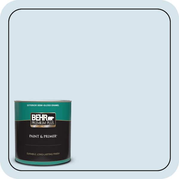 BEHR PREMIUM PLUS 1 qt. #560C-1 Rain Water Semi-Gloss Enamel Exterior Paint & Primer