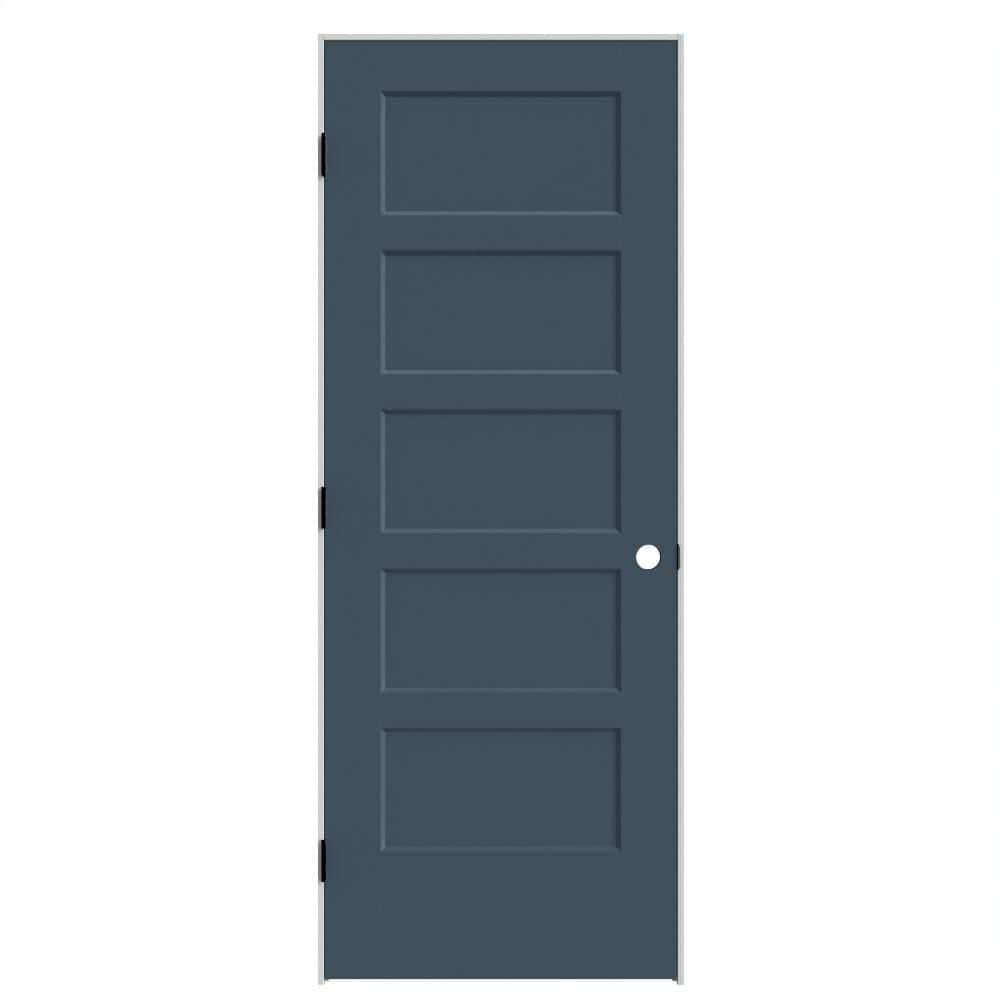 28 in. x 80 in. 5-Panel Bayshore Right-Hand Solid Core Night Tide Molded Composite Single Prehung Interior Door price history on PriceWatchPro