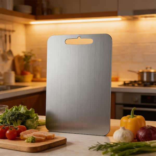 18 in. x 11.8 in. Titanium Cutting Board, Knife-Friendly, Stain & Odor Resistant, Dishwasher Safe for Kitchen Use