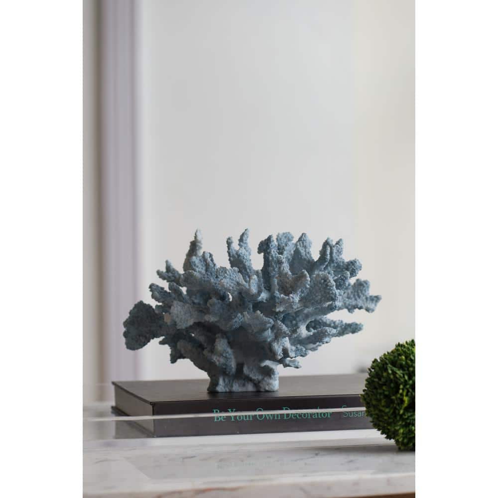 6.5" Blue Faux Coral Polyresin Coastal Figurine