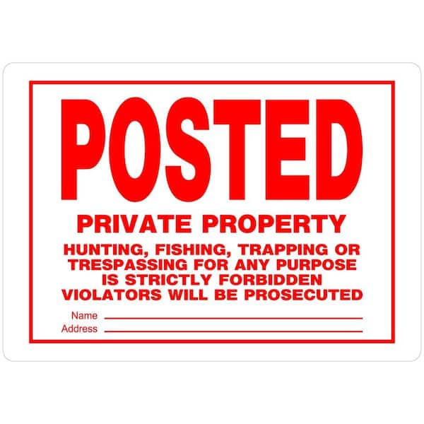 Everbilt 10 in. x 14 in. Aluminum Posted No Trespassing Sign