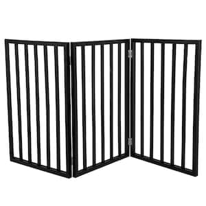 3-Panel Indoor Foldable Pet Gate, Black