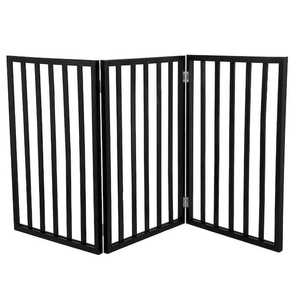 3-Panel Indoor Foldable Pet Gate, Black