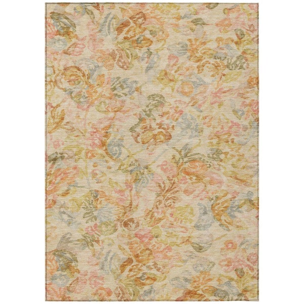 Chantille Machine Washable Indoor/Outdoor Abstract ACN2723 Peach 3 ft. x 5 ft. Area Rug