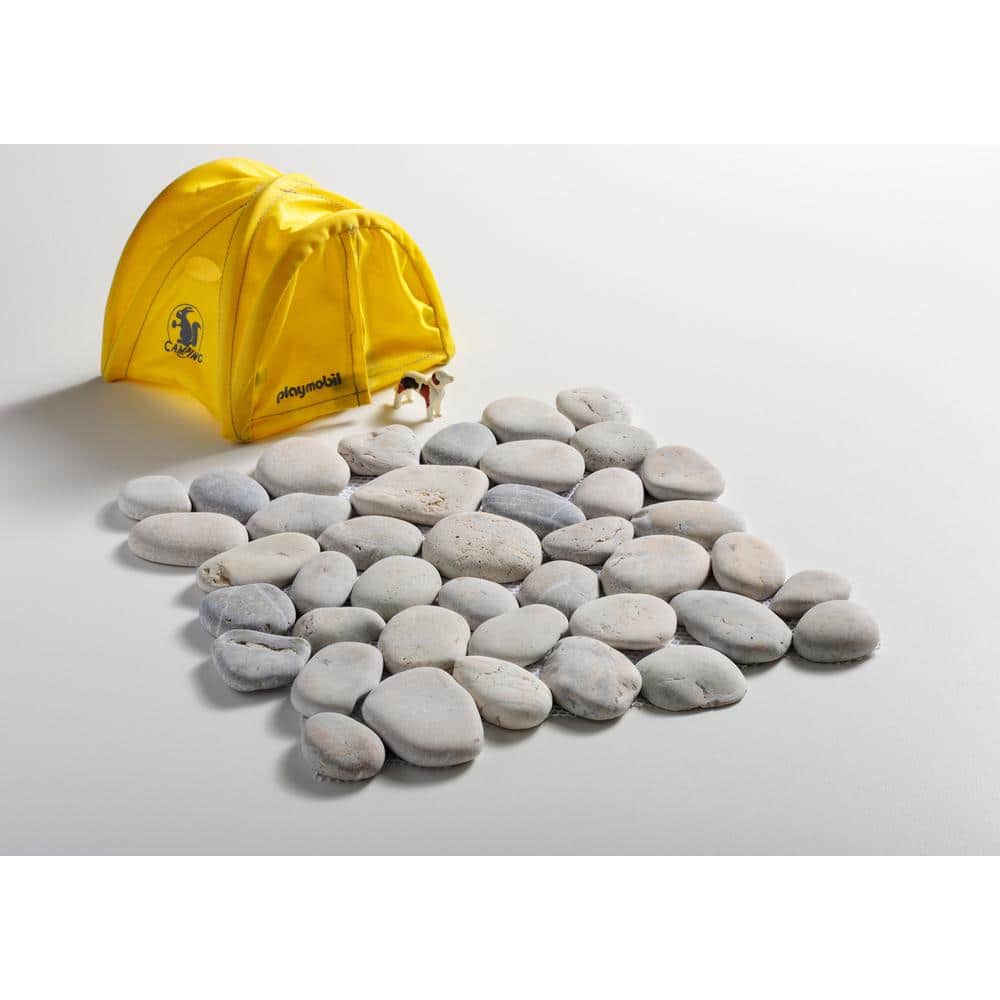 Natural Gray Quartz Pebble Mosaic Tile Sheet