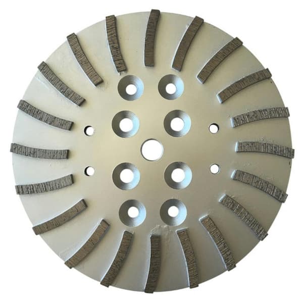 10 in. Diamond Grinding Disc Plate for Edco, MK, Husqvarna, and Blastrac Floor Grinders, 20 Turbo Segments, #30/40 Grit