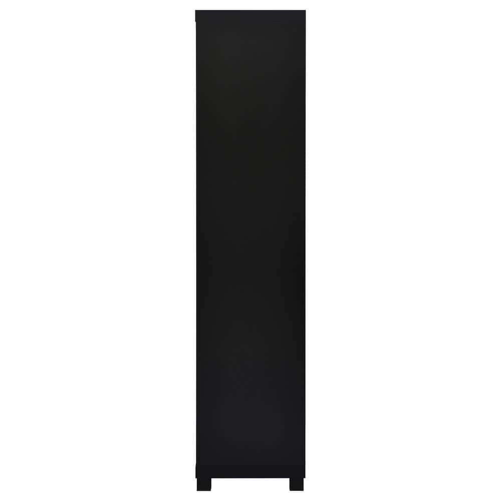 Black 3-Shelf Media Tower with Cabinet