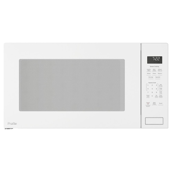 GE Profile 2.2 cu. ft. 1100-Watt Countertop Microwave in White  with Built -In Sensor