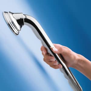 Home Care 18 in. x 1-1/4 in. Concealed Screw Grab Bar with SecureMount and Curl Grip in Chrome