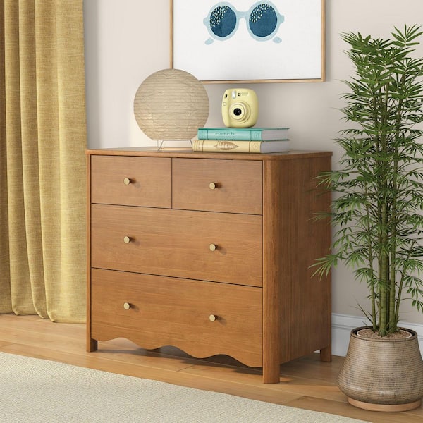 Max & Lily Sutton Pecan 4 Drawer 35 in. Wide Dresser 4500137100