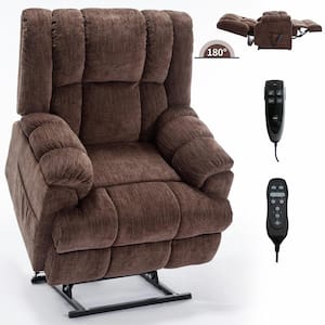 cozyman Poseidon Dark Brown Polyester Power Lift Recliner Chair for ...