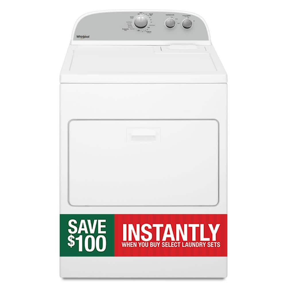 Whirlpool 7.0 cu. ft. 240-Volt White Electric vented Dryer with AUTODRY Drying System