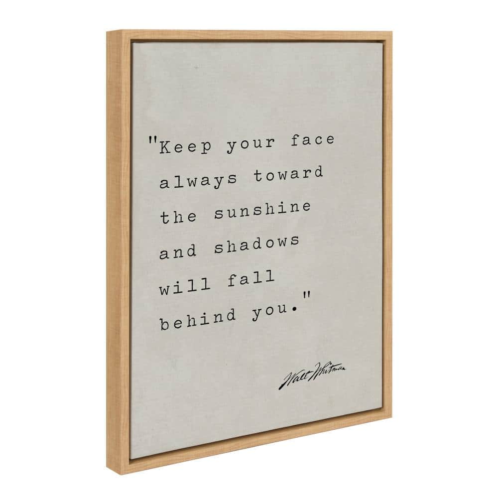 Natural Wood Framed Canvas with Motivational Quote, 18x24