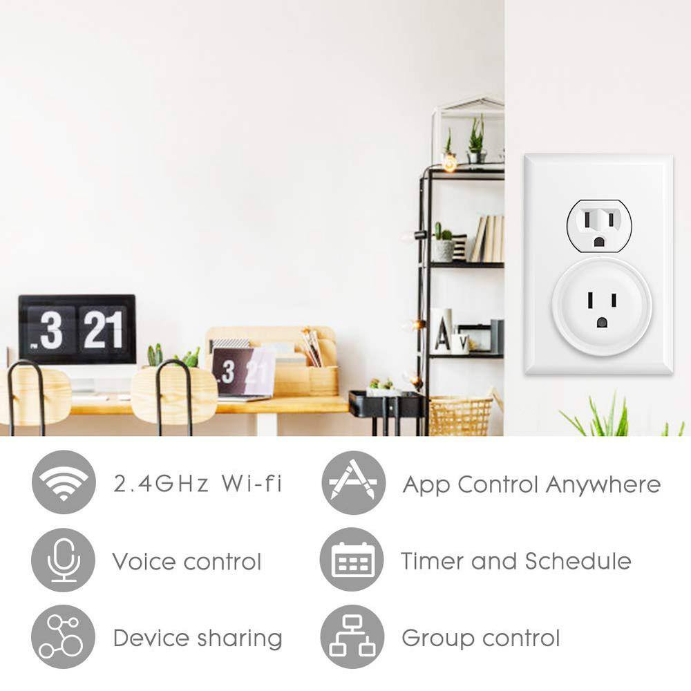 Smart Wi-Fi Plug-In Outlet 4-Pack with Surge Protection