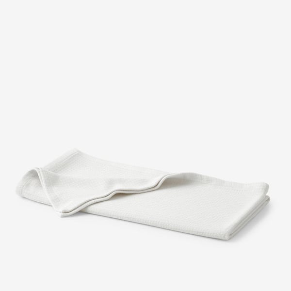 Cotton Weave White Solid Woven Throw Blanket