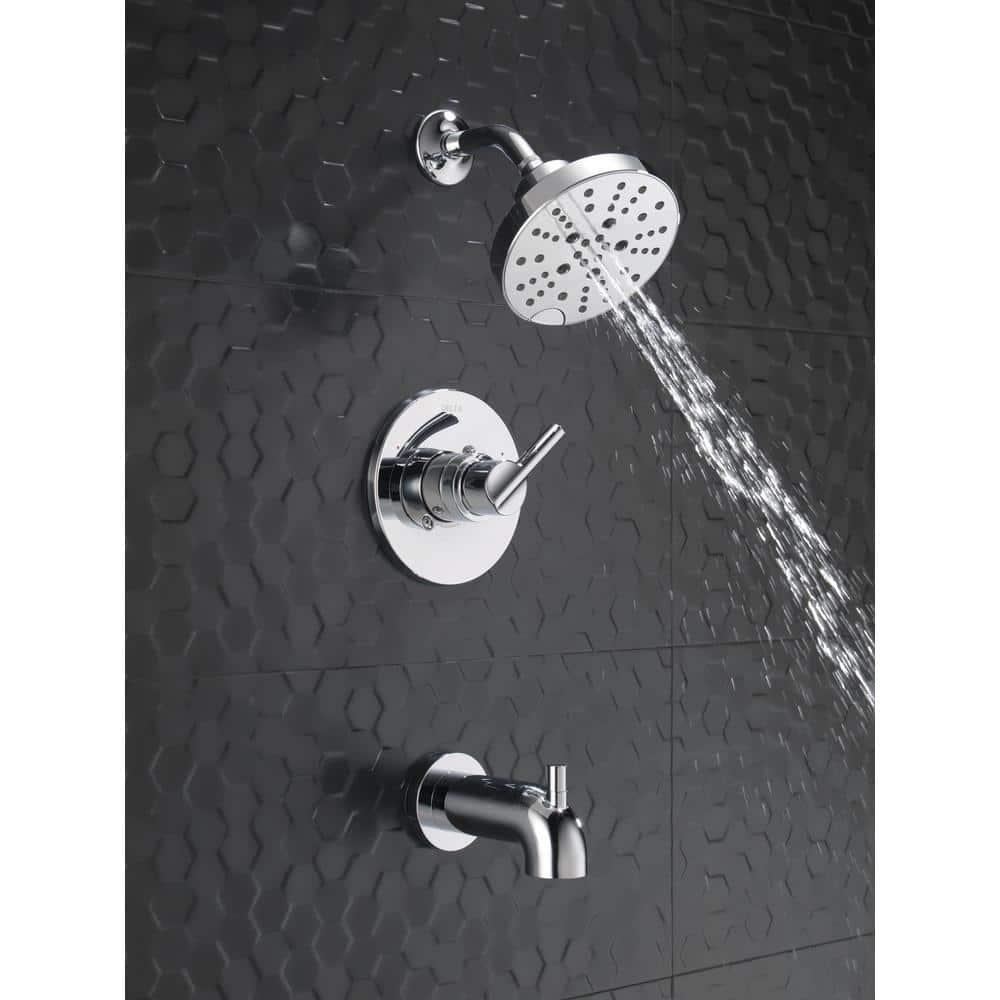 Chrome Wall Mounted Tub and Shower Faucet Set