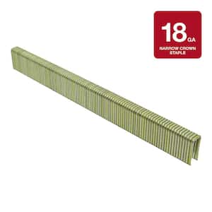 1/2 in. x 18-Gauge Adhesive Collated Electrogalvanized L-Style Narrow Crown Staples 5000 per Box