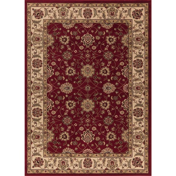 Concord Global Trading Ankara Zeigler Red 9 ft. x 13 ft. Area Rug
