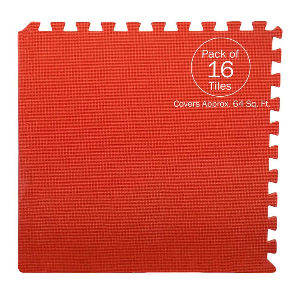 Multicolor EVA Foam Interlocking Floor Tiles, 16-Pack, 24" x 24"