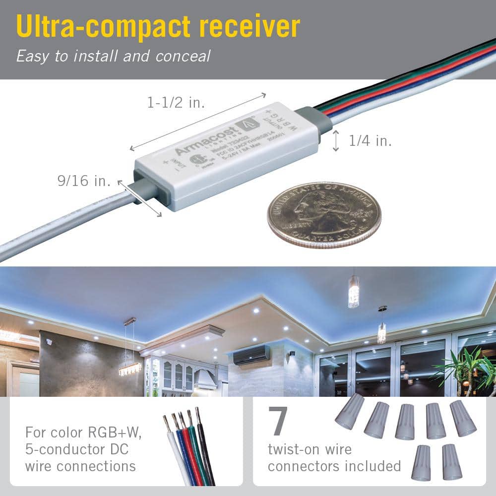 Slimline RGB+W Color and White LED Controller Kit