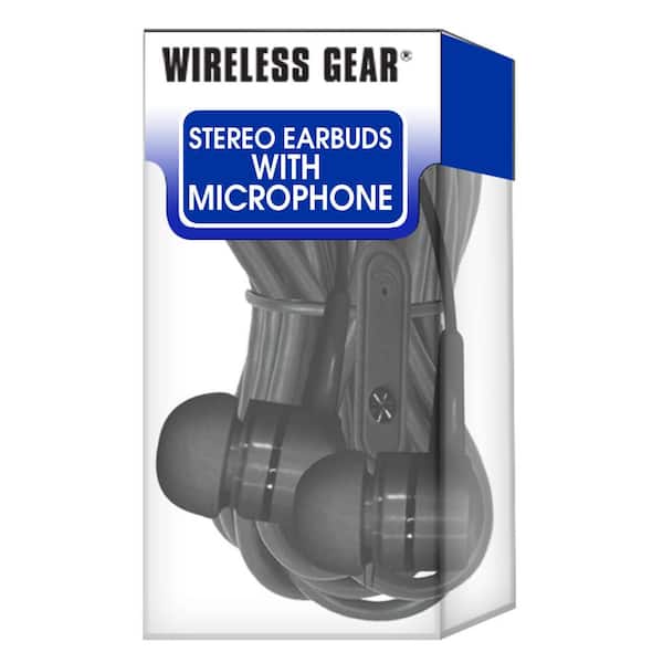 Wireless Gear Earbuds with Inline Microphone Black for Your 3.5 Mobile Device
