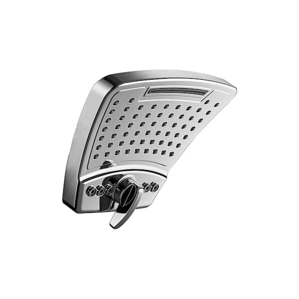 3-Spray 6 in. Single Wall Mount Fixed Rain Shower Head in Chrome