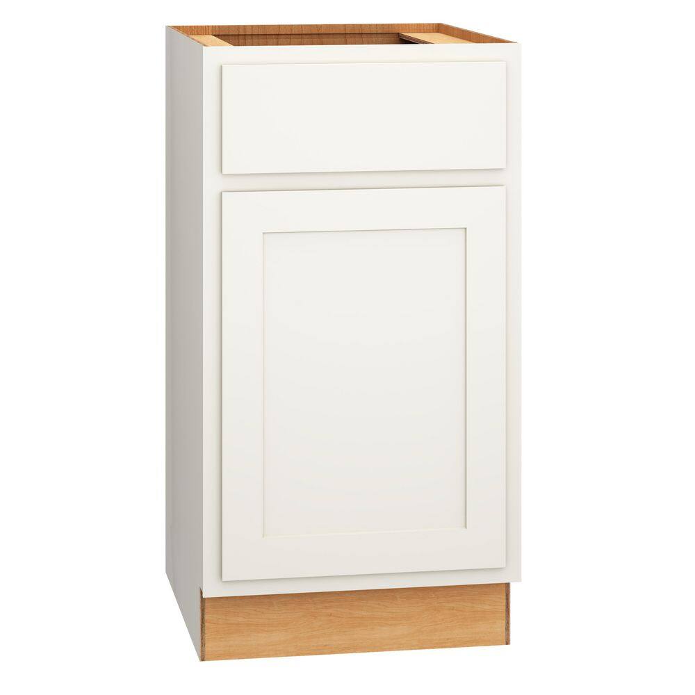 QuickShip Cottage 18 in. W x 21 in. D x 34.5 in. H Assembled Plywood Shaker Bath Base Cabinet in White Partial Overlay price history on PriceWatchPro