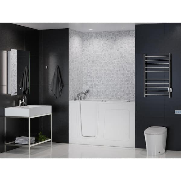 Universal Collection 32 in. L x 60 in. W Left Side Drain Air Jetted Bathtub in White with Aroma and Chroma Therapy