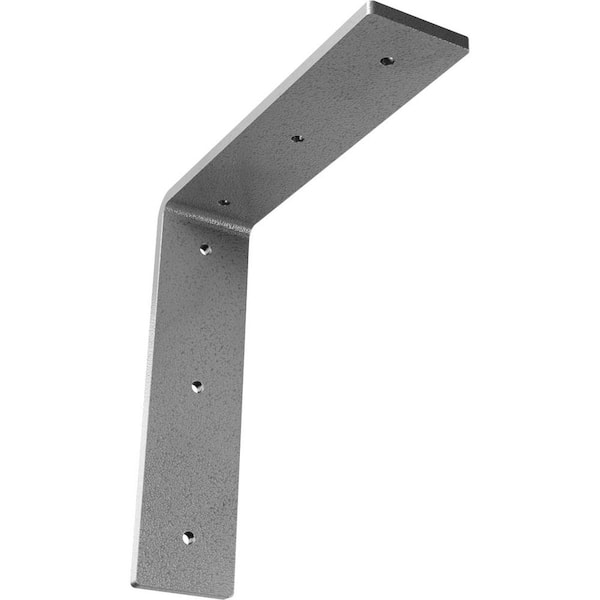 Ekena Millwork 8 in. x 2 in. x 8 in. Steel Hammered Gray Hamilton Bracket