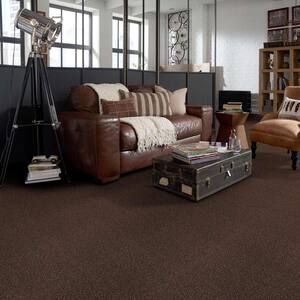 Karma I - Leather - Brown 41.2 oz. Nylon Texture Installed Carpet