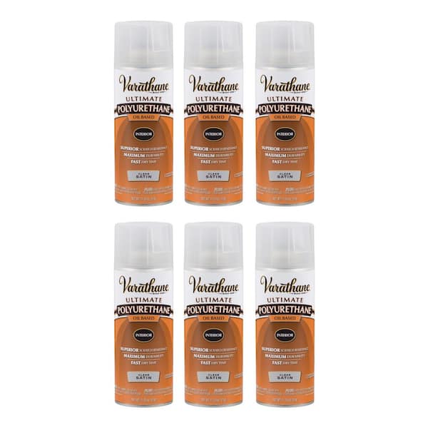Varathane 11.25 oz. Clear Satin Oil-Based Interior Polyurethane Spray (6-Pack)
