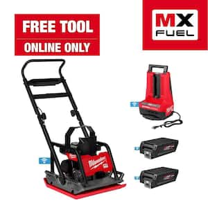 MX FUEL Lithium-Ion 20 in. Plate Compactor Kit with (2) FORGE HD12.0 Batteries and (1) MX FUEL Super Charger