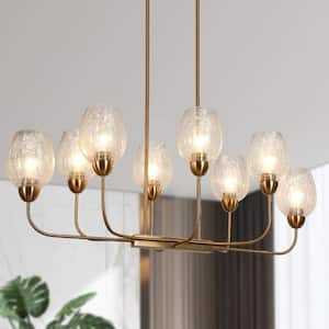 Mirabellisation 8-Light Plating Brass Branch Chandelier for Kitchen Island with no bulbs included