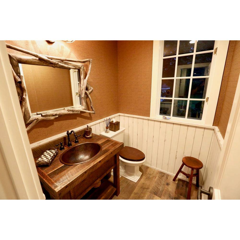 22" Hammered Copper Oval Bathroom Sink