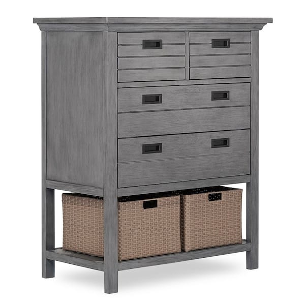 Waverly 4-Drawer Rustic Grey Chest with Baskets