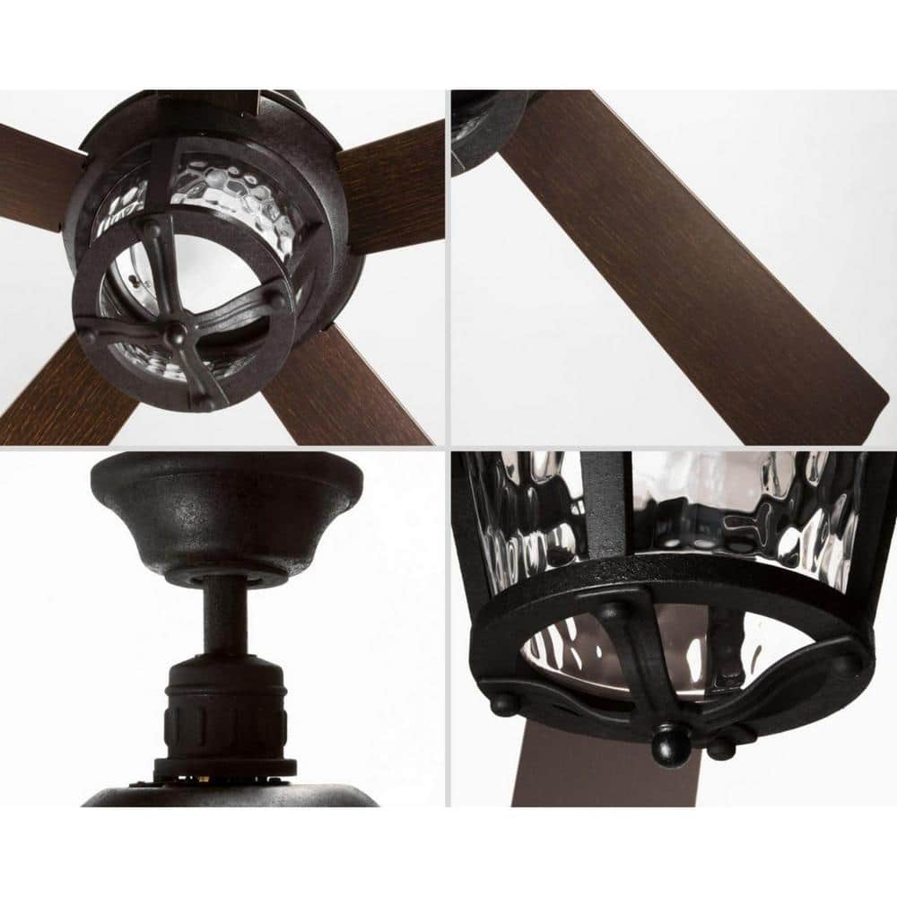 Smyrna 52" Black Ceiling Fan with LED Light and Remote