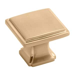 Bridges Collection Knob 1-1/4 in. Square Champagne Bronze Cabinet Knob (10-Pack)