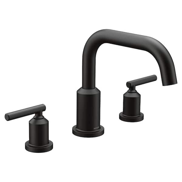 Gibson 2-Handle Deck-Mount Roman Tub Faucet Trim Kit in Matte Black (Valve Not Included)